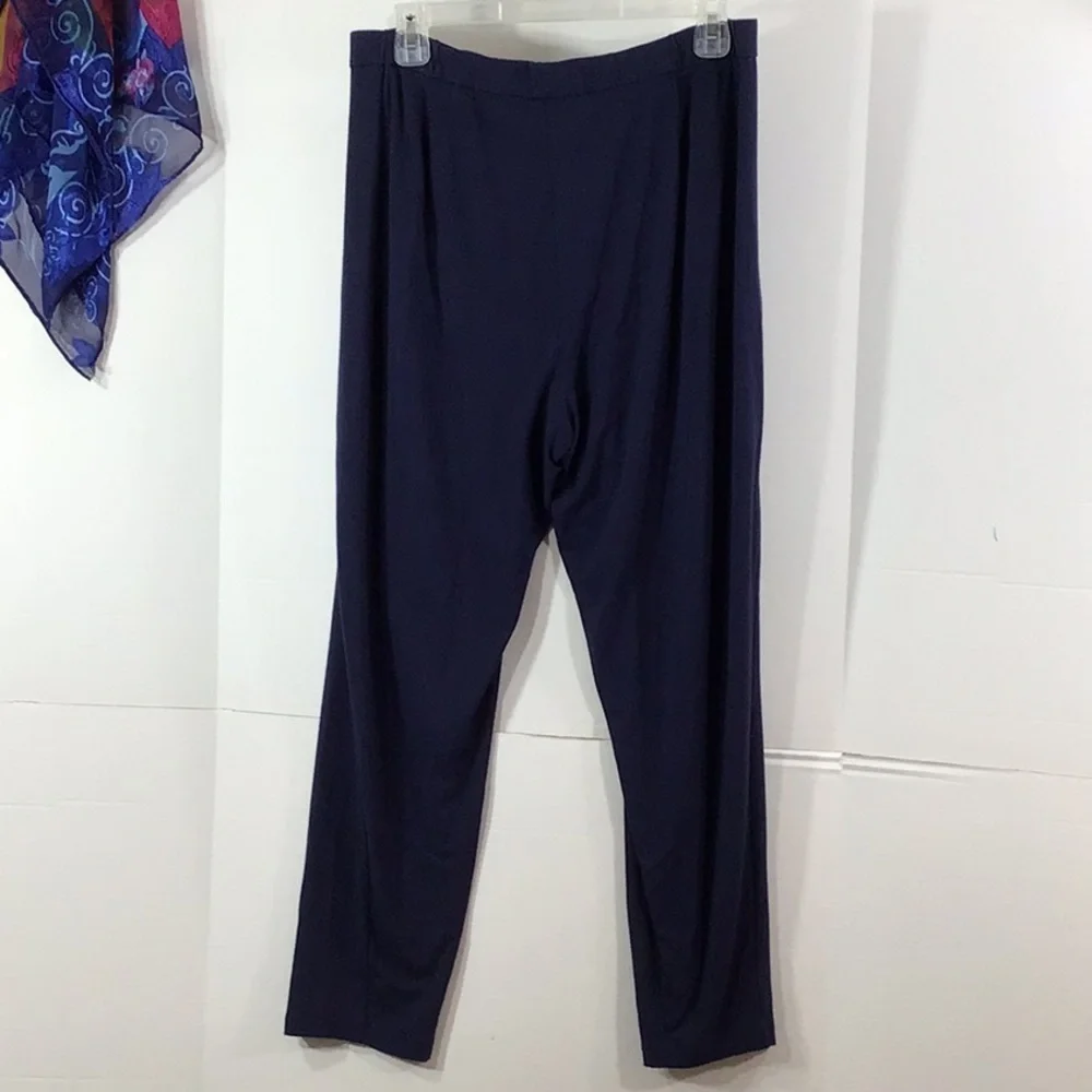 Eileen Fisher Deep Blue pull on stretch knit pants M
